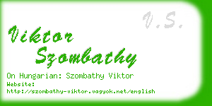 viktor szombathy business card